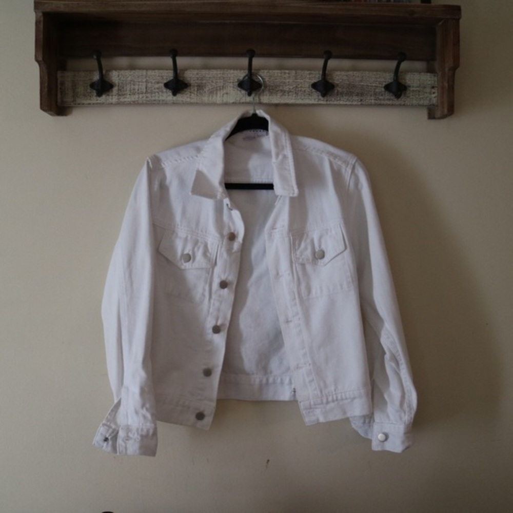 American Apparel White Unisex Denim Jacket XXS